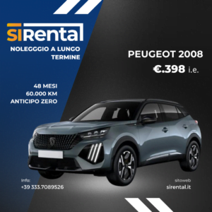 Noleggia a Lungo Termine la Nuova PEUGEOT 2008 130 CV Diesel - Zero Anticipo